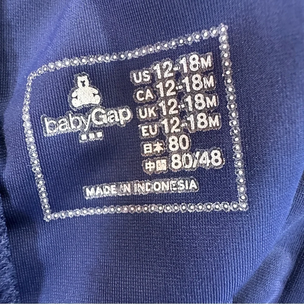 GAP Kids Navy and White One Piece Striped Rash guard Sz 12-18M